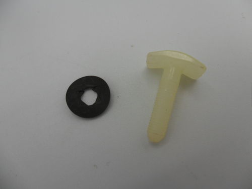 NOS bolt+clip for chrome strip at rear armrest